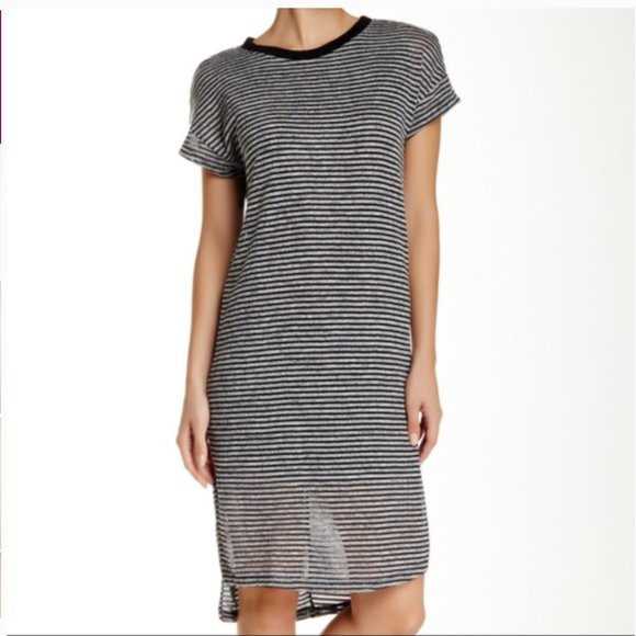 Lush Dresses & Skirts - Nordstrom Lush Midi Knit Dress in Grey and Black Stripe